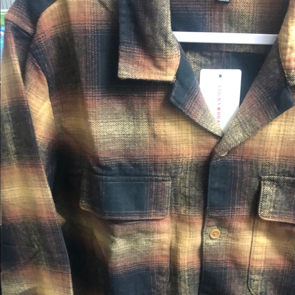 Lucky Brand Plaid Shirt Jacket - Black and Tan - Picture 4 of 6